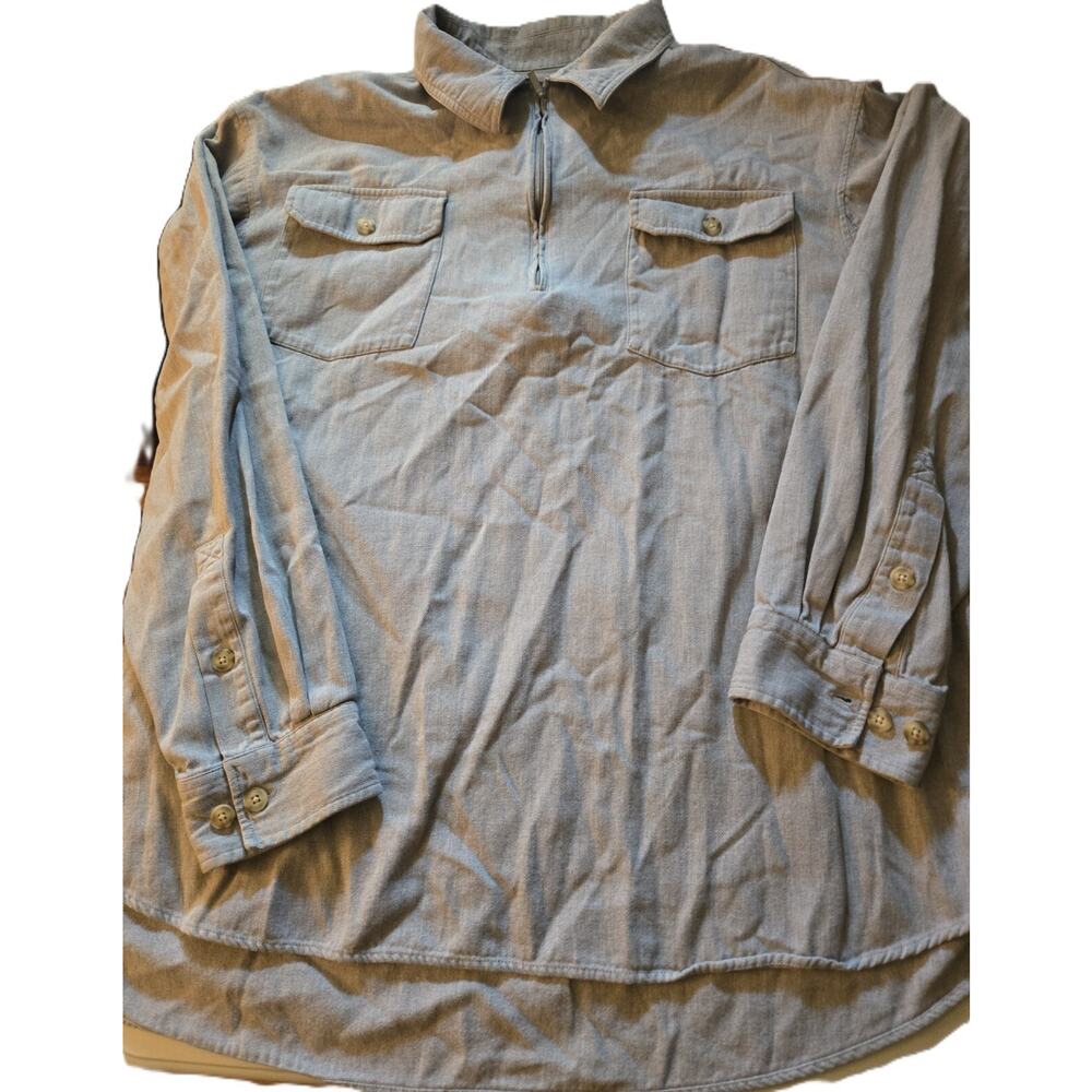 Duluth Trading Co Mens Long Sleeve Quarter Zip Flannel Shirt XXL